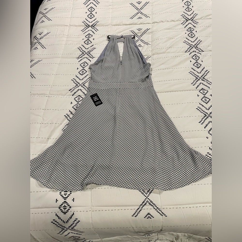 Express polkadot grey dress